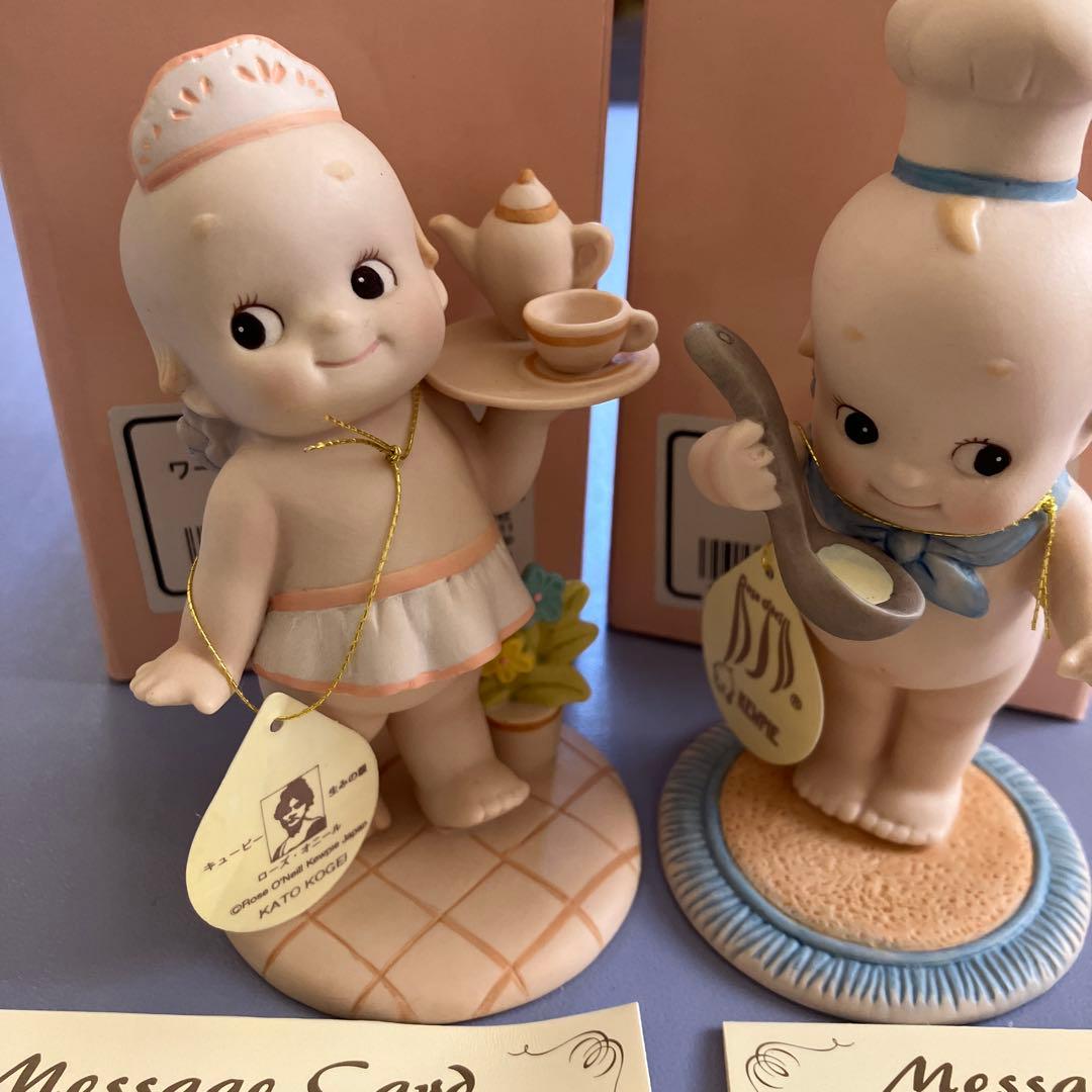 加藤工芸　ローズオニールキューピー　2体セット　シェフ&ウェイトレス