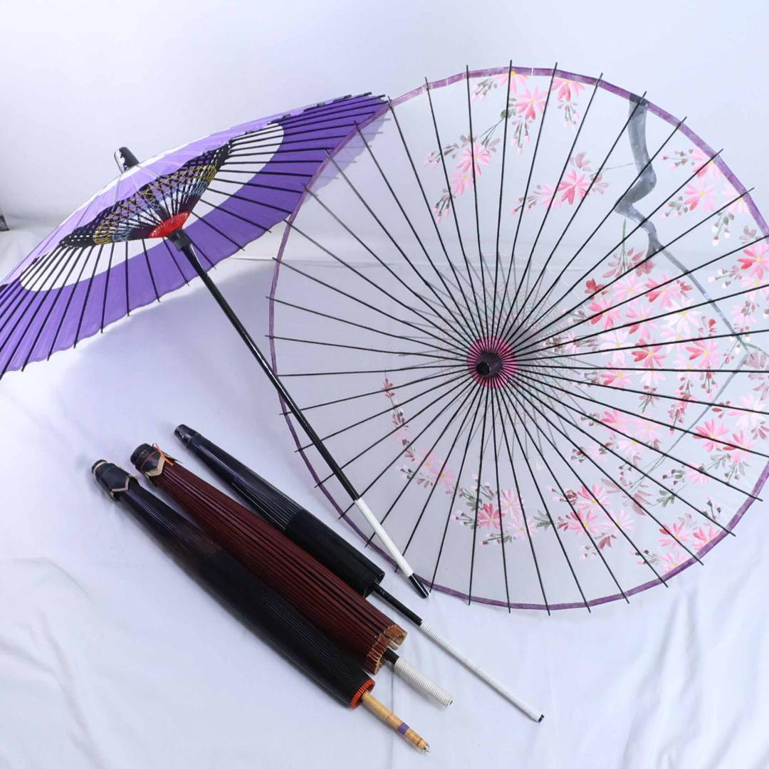 PB248 番傘　破れていない物5本まとめて　4本箱入り