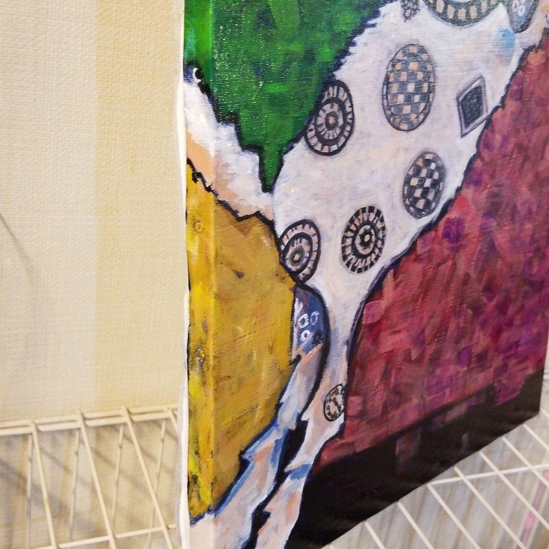 油絵　専用　ジャンプをする犬