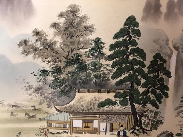 今井月庵 画 開運十全図 掛軸 富士山 山水 共箱・説明書あり d599y65