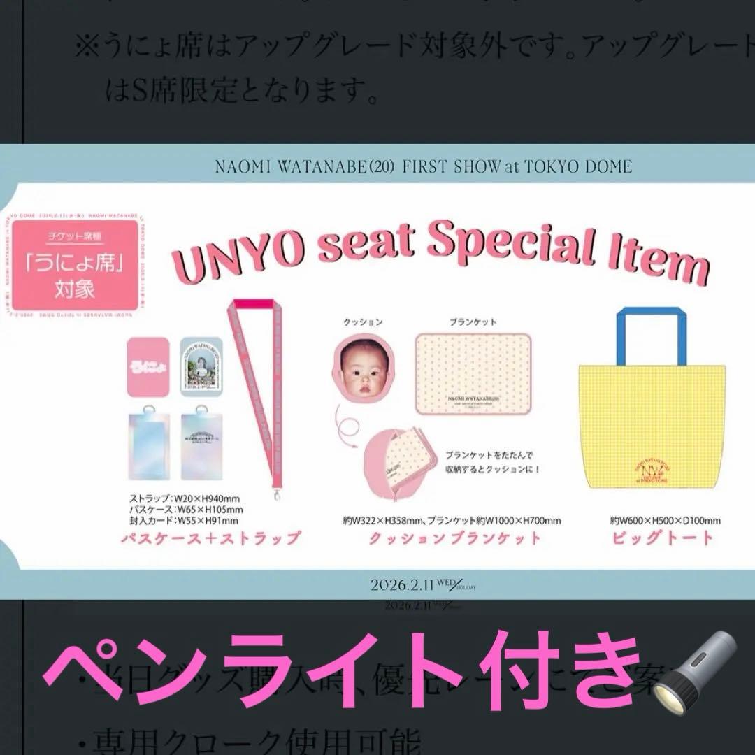 渡辺直美 東京ドーム ペンライト＆うにょ席特典 銀テープ付き