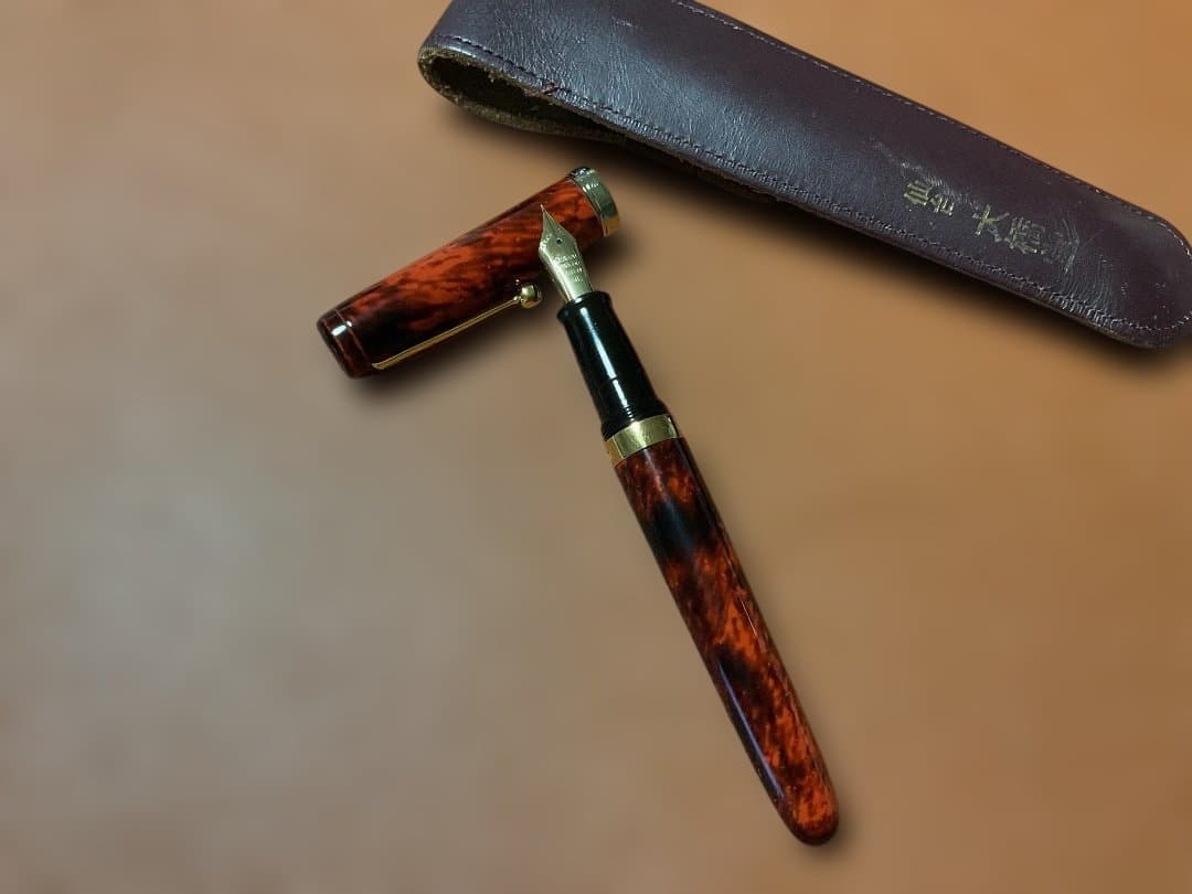 大橋堂　万年筆　エボナイト　ペン先21K ケースつき