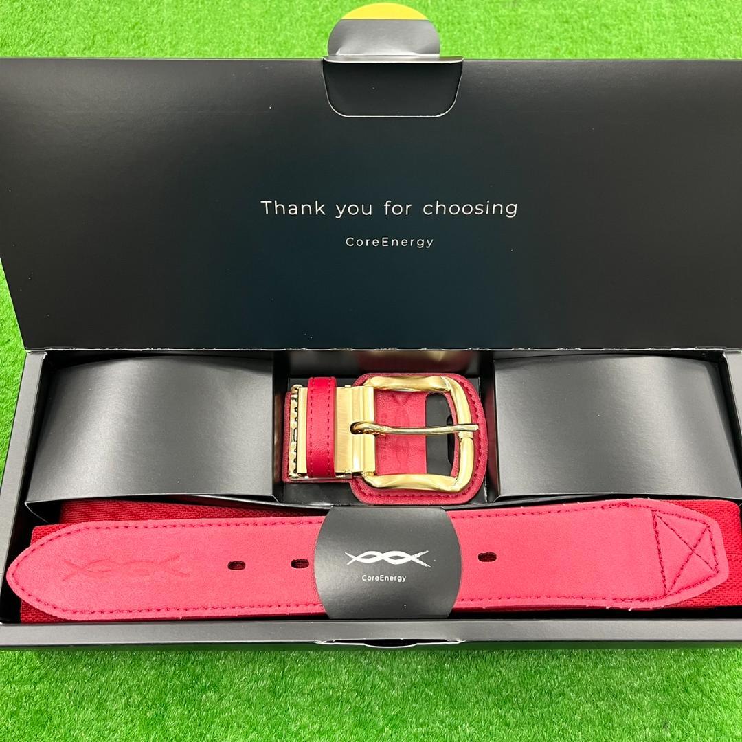 【究極の野球専用ベルト】 コアエナジー 3　サイズ調整可能　レッド/ゴール