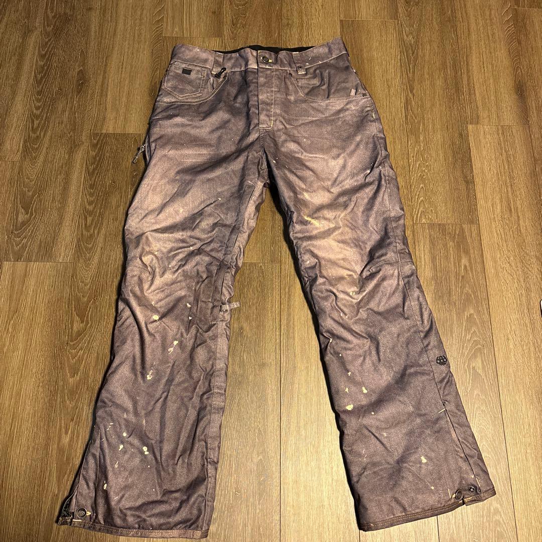 686　スノーボードウェア　ダークグレー　ダメージデニム風