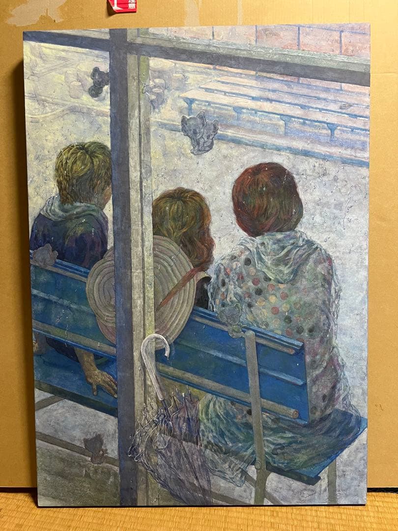 日本画　絵画　岩絵具　人物　東山動植物園　コアラ　女の子　パネル　B1サイズ