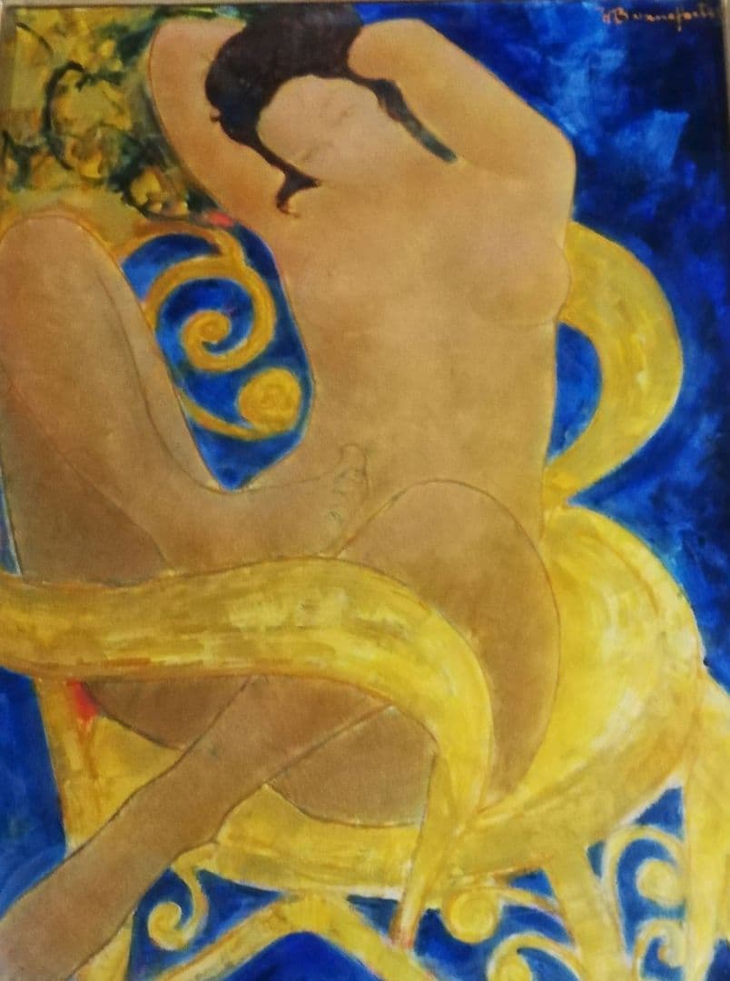 アラン・ボンヌフォア　Alain Bonnefoit　肉筆油絵　一点もの　真筆