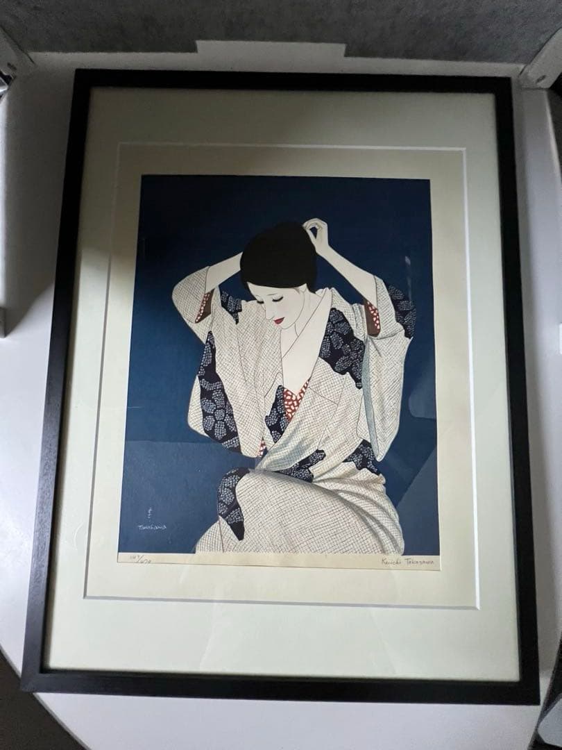 高沢圭一　「婦人像」 悠々堂木版画　真作