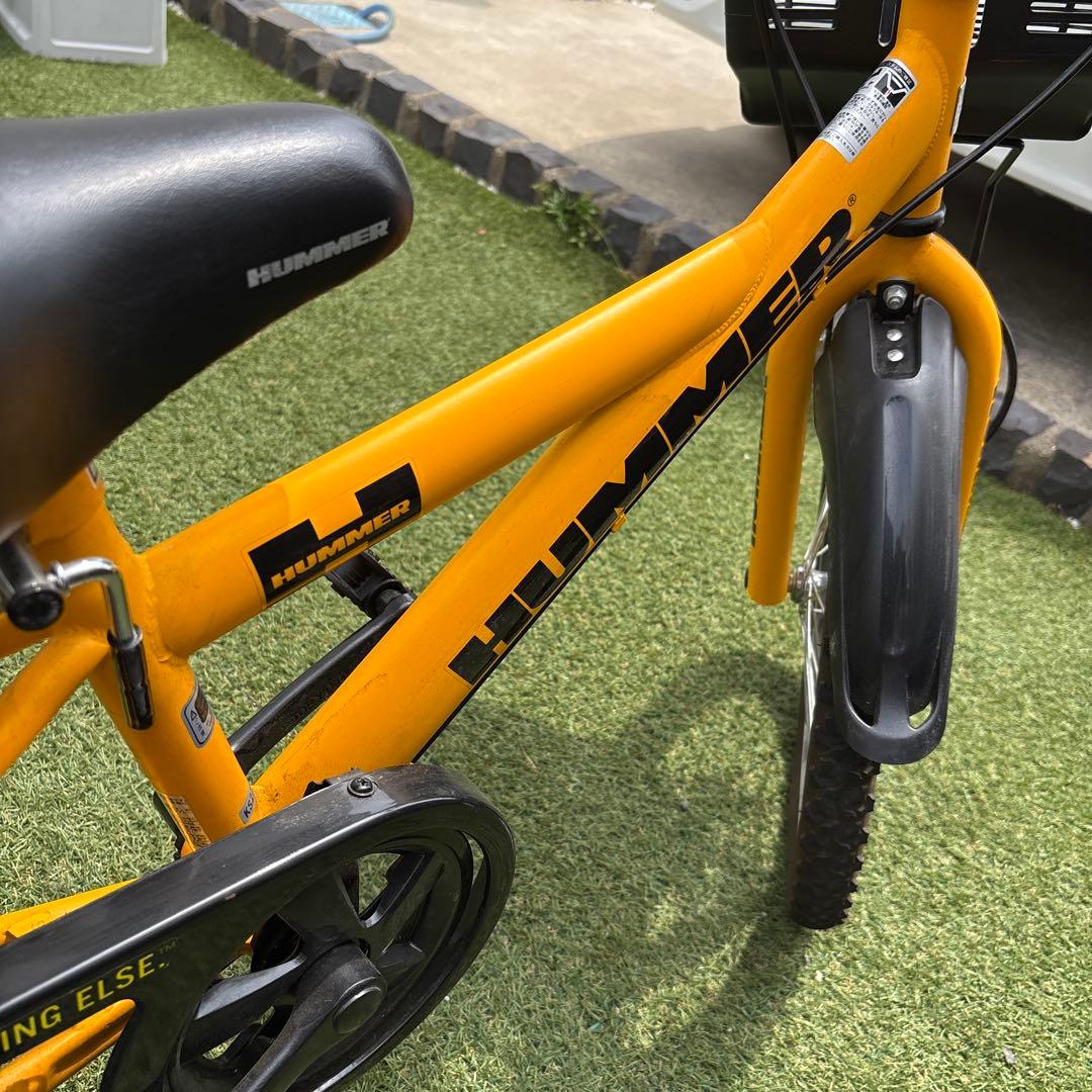 HUMMER 子供用自転車 イエロー 前カゴ付き