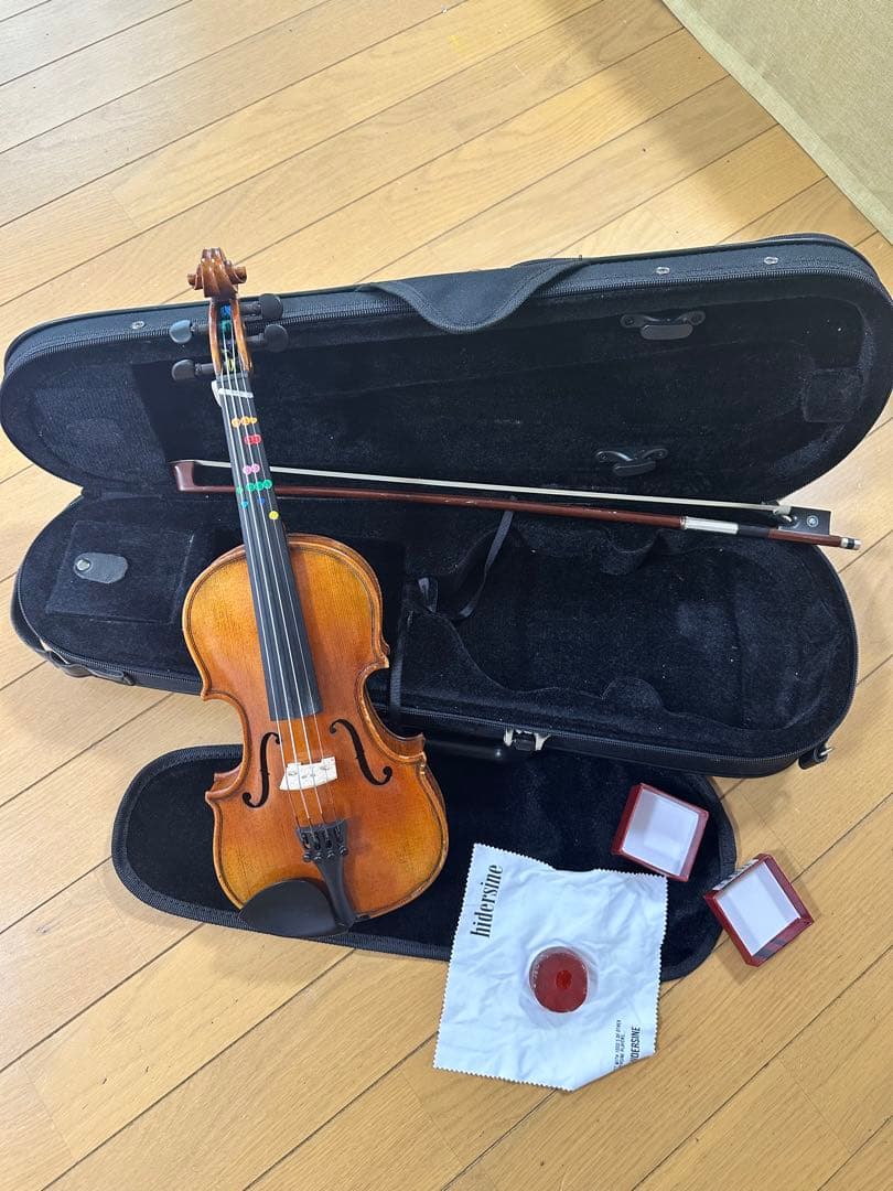 転居のため処分します1/8 バイオリン 本体と付属品セット、2024年新品で購入
