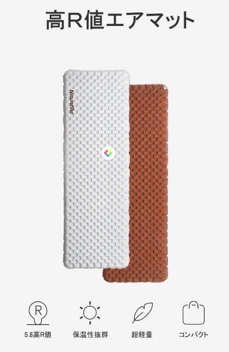 Naturehike スリーピングマット 長方形Mサイズ R値5.8