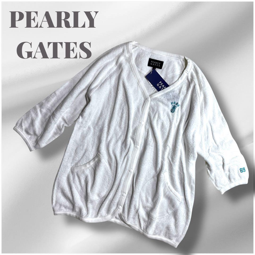 タグ付未使用品　PEARLY GATES Vネック コットンカーディガン