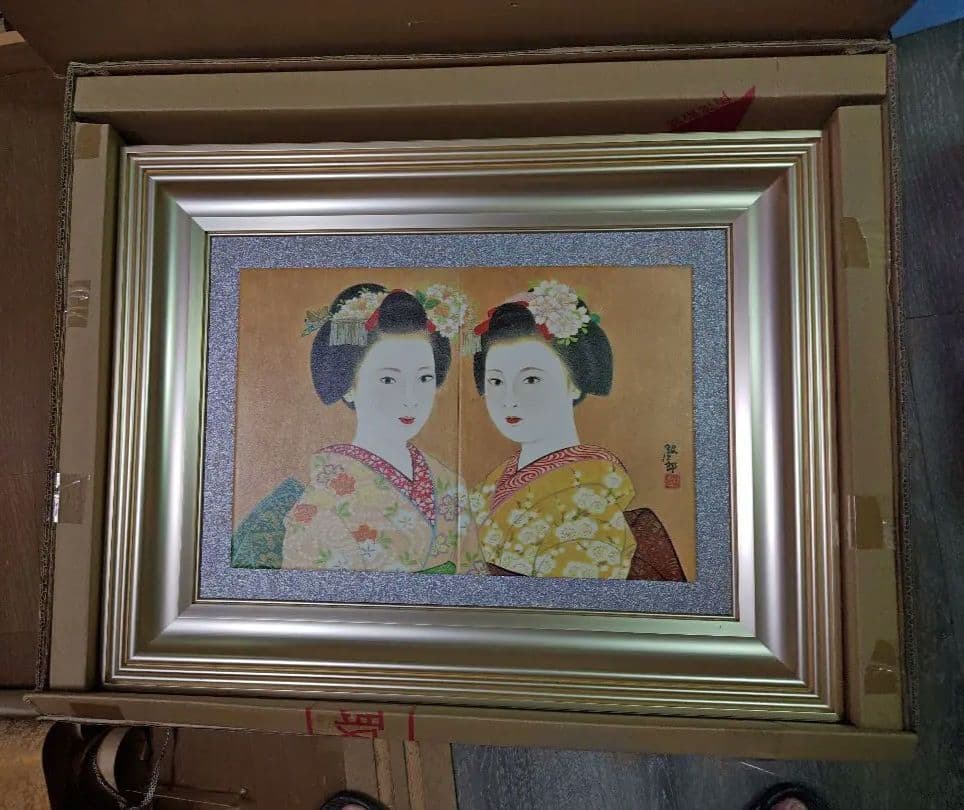 かなり大きな 陶板画 ？舞妓 銀次郎作 他でも販売中 値下げできません