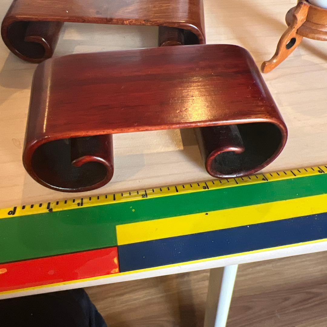 備前焼きだるま像？巻足ミニ花台 　3台