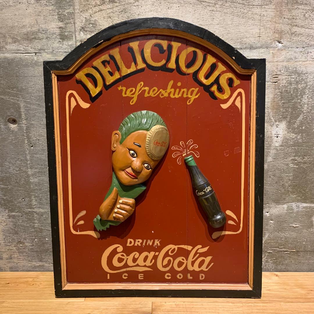 コカコーラ　木製看板　アメリカンジャンク　ヴィンテージ　中古