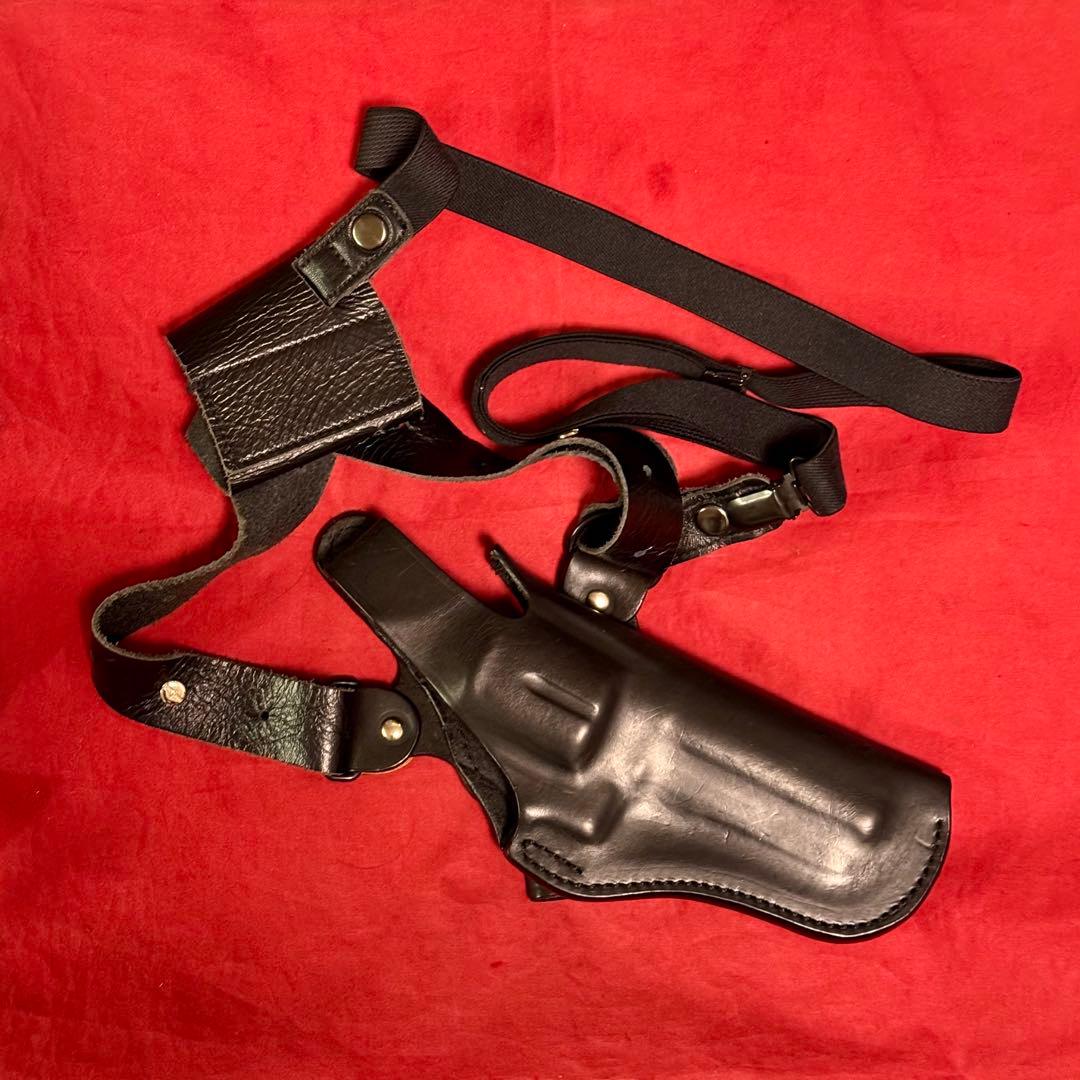 整備済 革製 リボルバー用 ショルダーホルスター 3.5 〜 4inch用