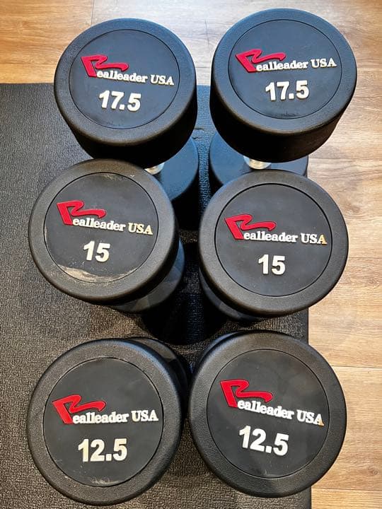 【値下げ•別売り可】ラバーダンベルセット12.5kg•15kg•17.5kg