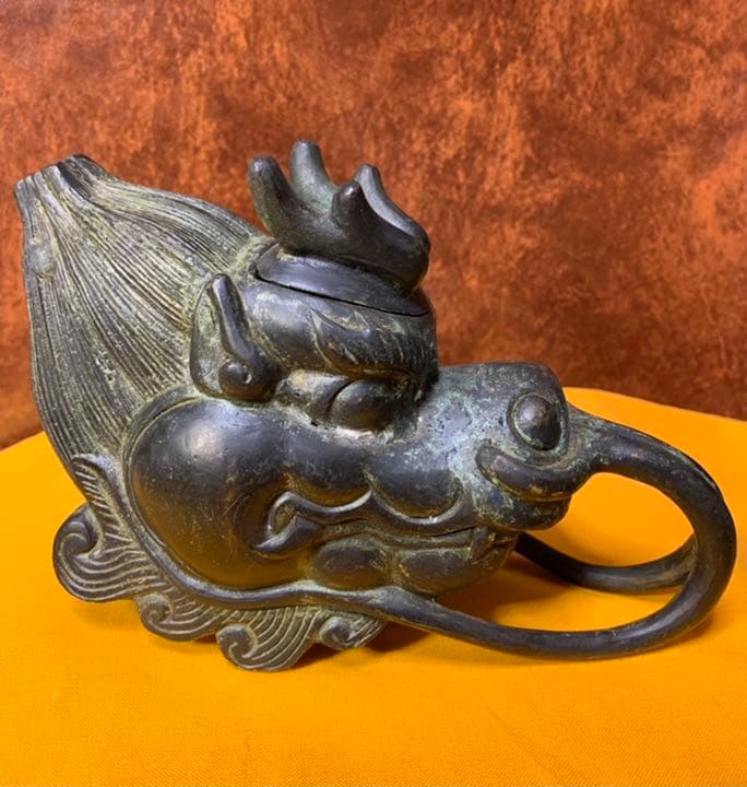銅製　麒麟　香炉　ドラゴン　龍　銅製置物