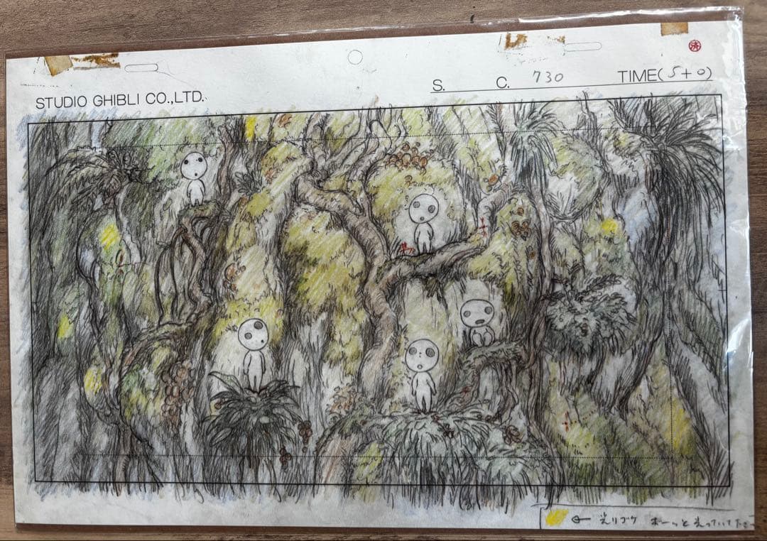 ジブリ　原画　実寸レプリカ　もののけ姫