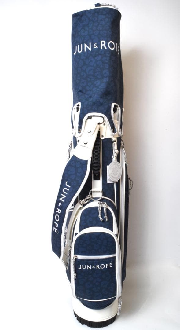 屋外未使用 JUN&ROPE' アニマル柄 ゴルフ キャディバッグ ネイビー