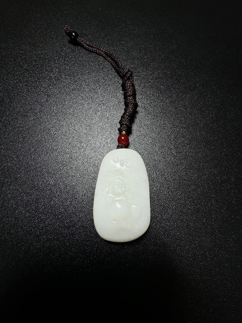 羊脂白玉和田玉 天然石 仏像 ペンダントトップ本玉 天然石 中国美術 旧家蔵出し