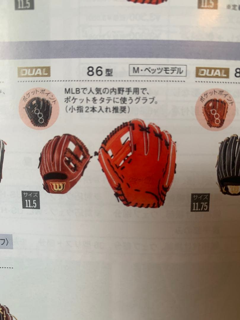 【新品・未使用】 ウィルソンスタッフ　硬式内野手用グラブ　86型