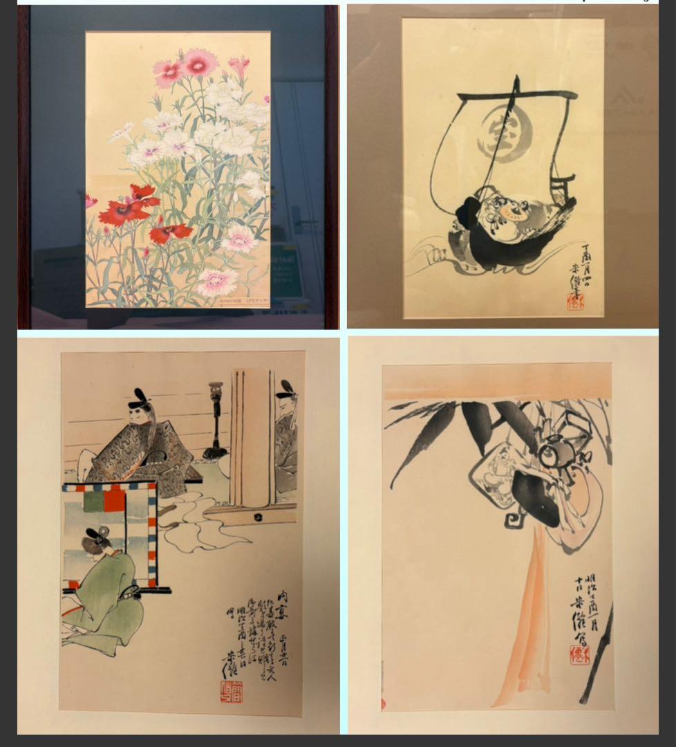 【真作】木版画 錦絵 浮世絵 大判 4点セット 千種掃雲『洋草花譜』 久保田米僊
