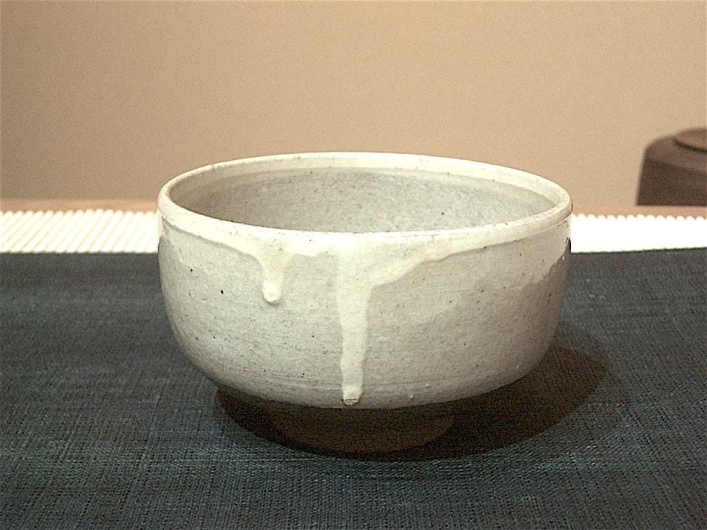 清水楽山 作　小堀遠州 花押 印銘　小服　唐津茶碗　無傷　箱無。