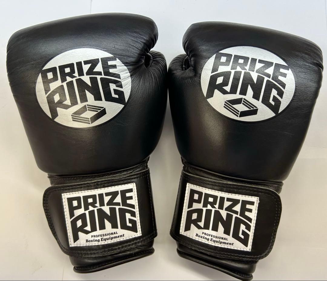 プライズリング　ボクシンググローブ　本革製　8oz 黒
