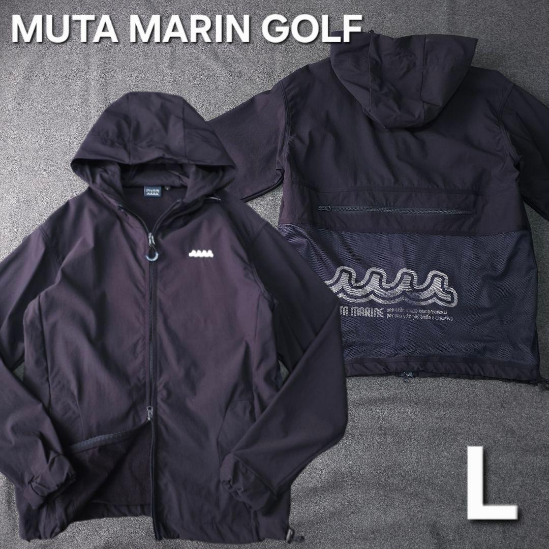 ムータマリンゴルフ 長袖ゴルフブルゾンジャケット フーディ パーカー 紺 L