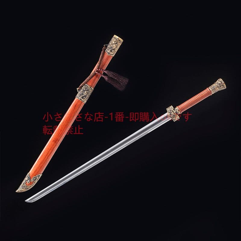 竜鳳腰刀純銅上等酸枝木紋鋼焼刃  古兵器 武具 刀装具 日本刀 模造刀 居合刀