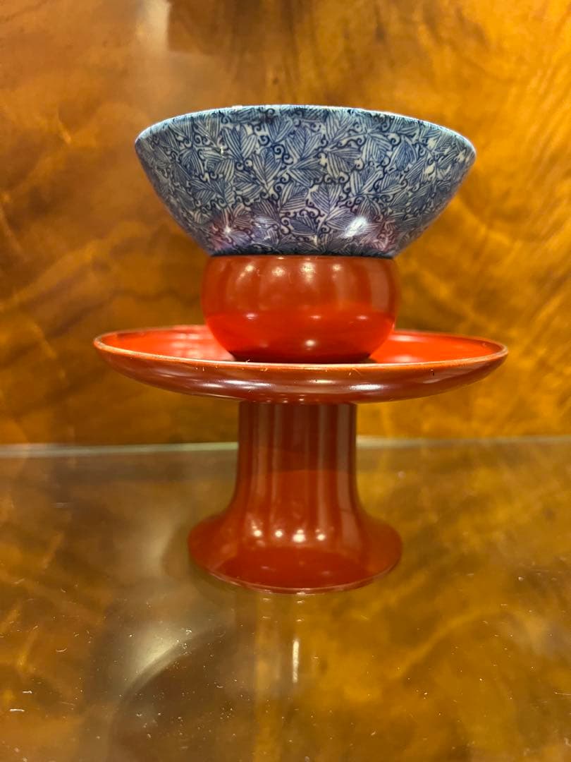 中国染付お碗東雲堂製明治？日本製お茶碗名品アンティーク唐物古美術品骨董江戸青磁