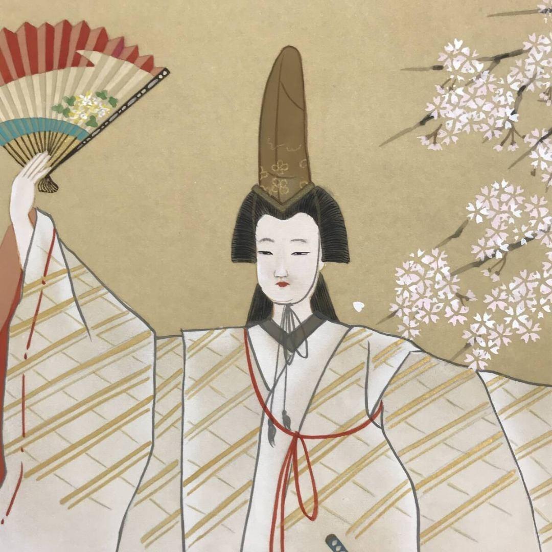 真作/河地湲仙/春静御前/平清盛/秋小督/那須与一/掛軸/名家伝来/AK-236