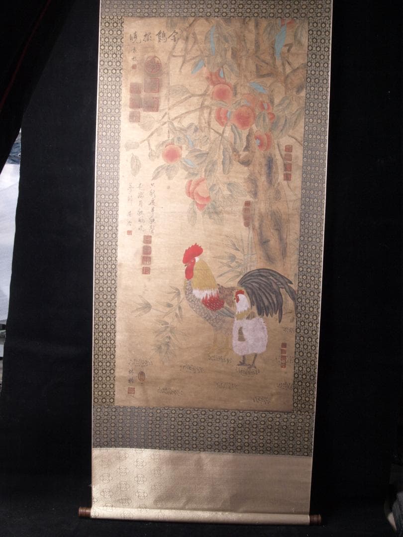 人物図 中国林春　明時代 肉筆保證 唐物唐本　掛け軸 AK933A12-3