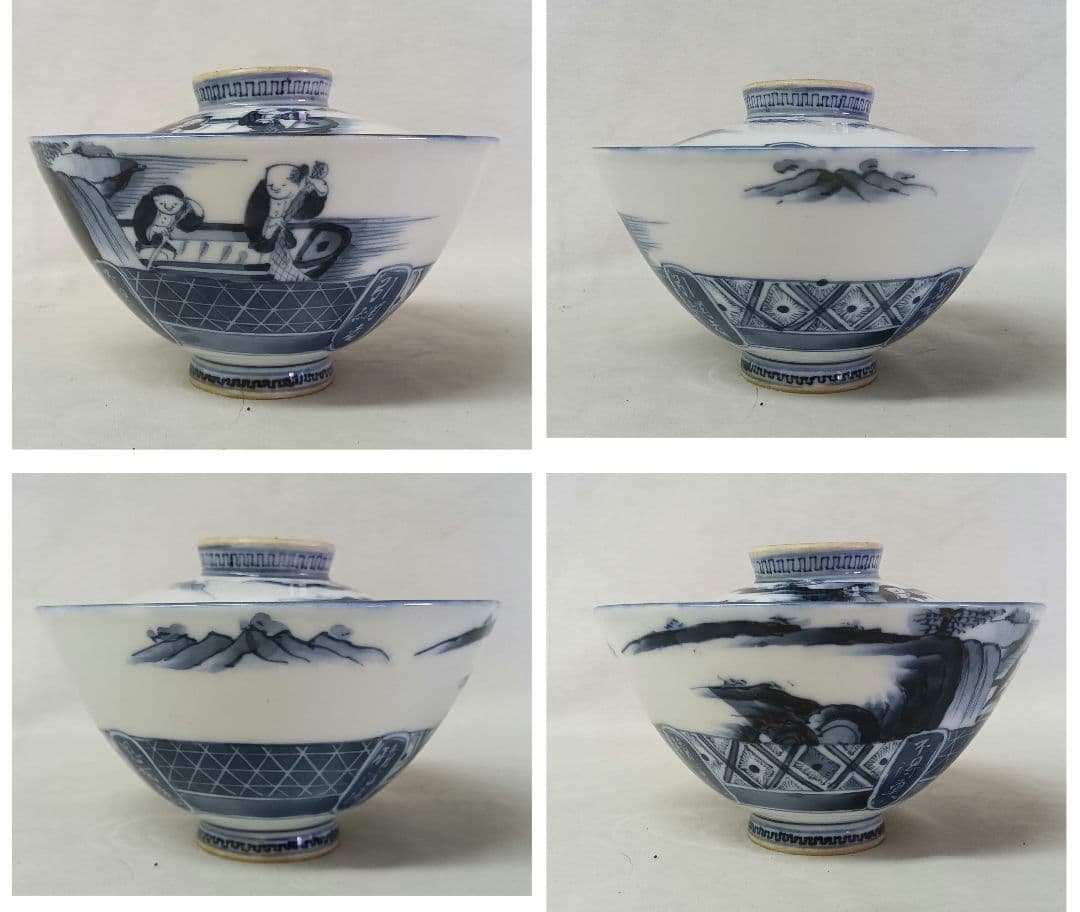 寉峰　蓋付飯椀　5客　茶碗蒸し器　7客 小丼　骨董品　時代物　小鉢　和食器