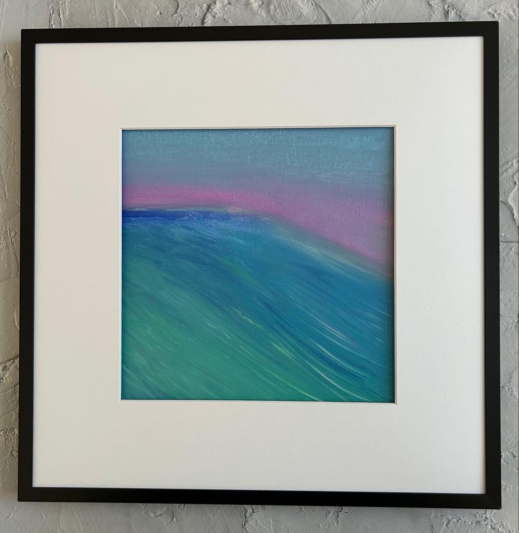 原画/抽象画/モダンアート/現代アート/アクリル画 GLASSY 海 空 波