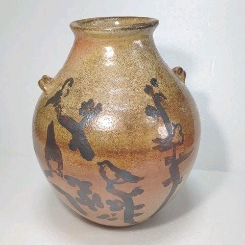 絵 備前 志野　コラボ　壺　藤原 一門 壺