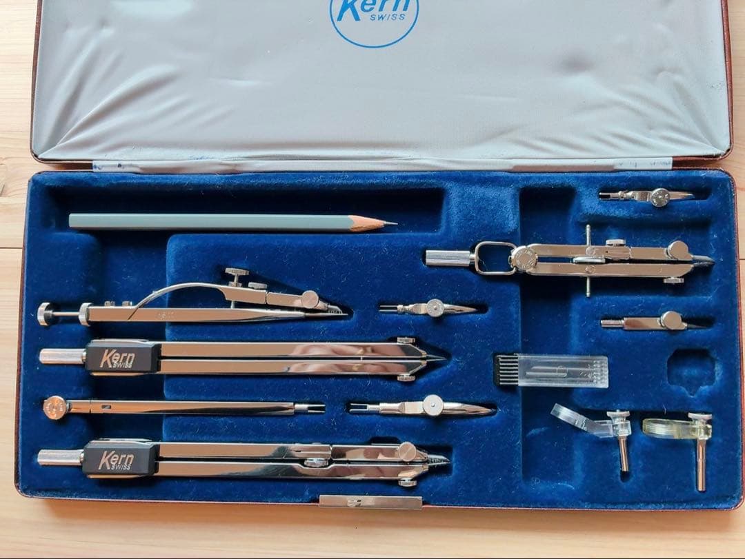 Kren Swissヴィンテージ精密製図用コンパス５本＋部品セット