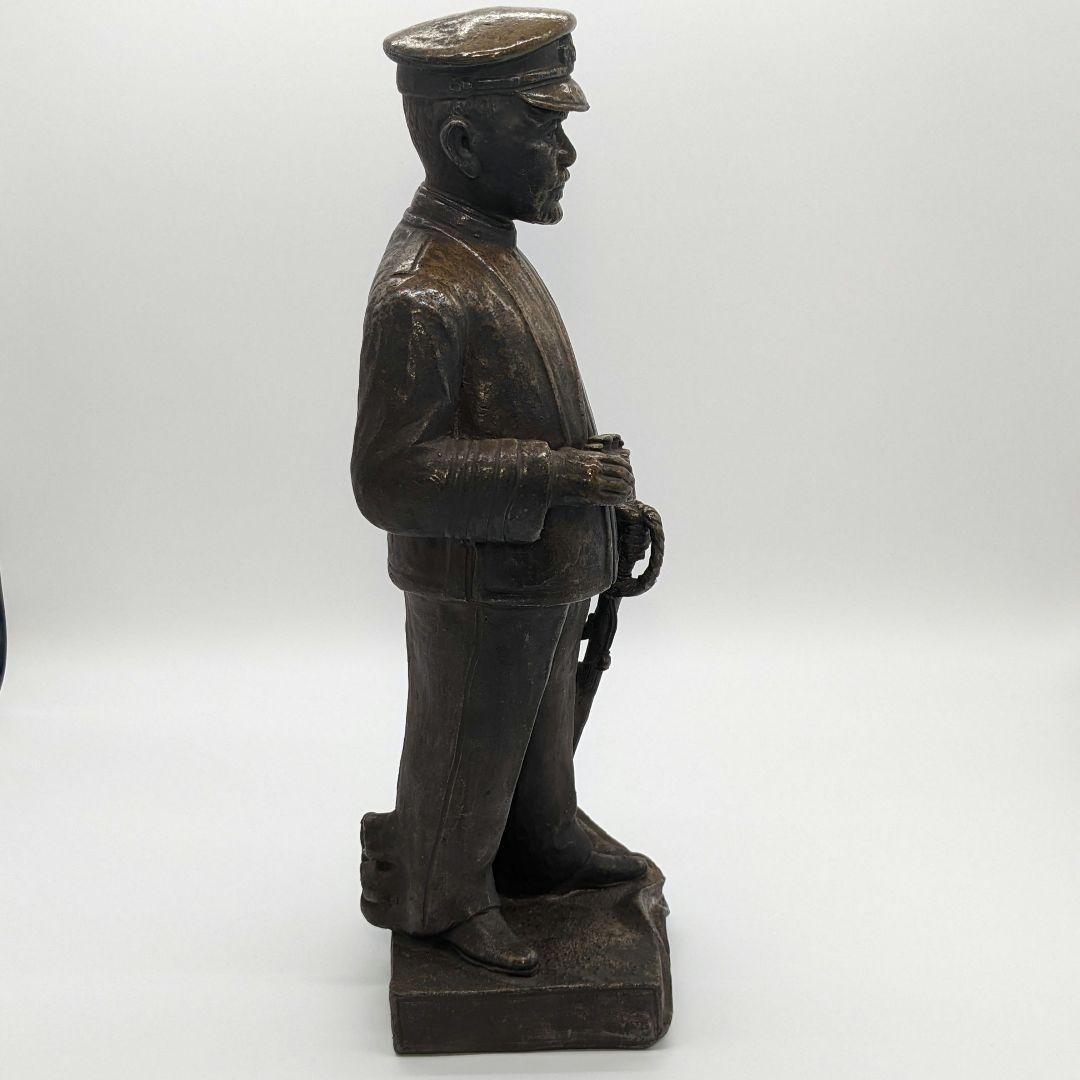 藤原陶斎 備前焼 東郷平八郎像 合箱 陶像 日露戦争 置物 細工物 藤原陶斉