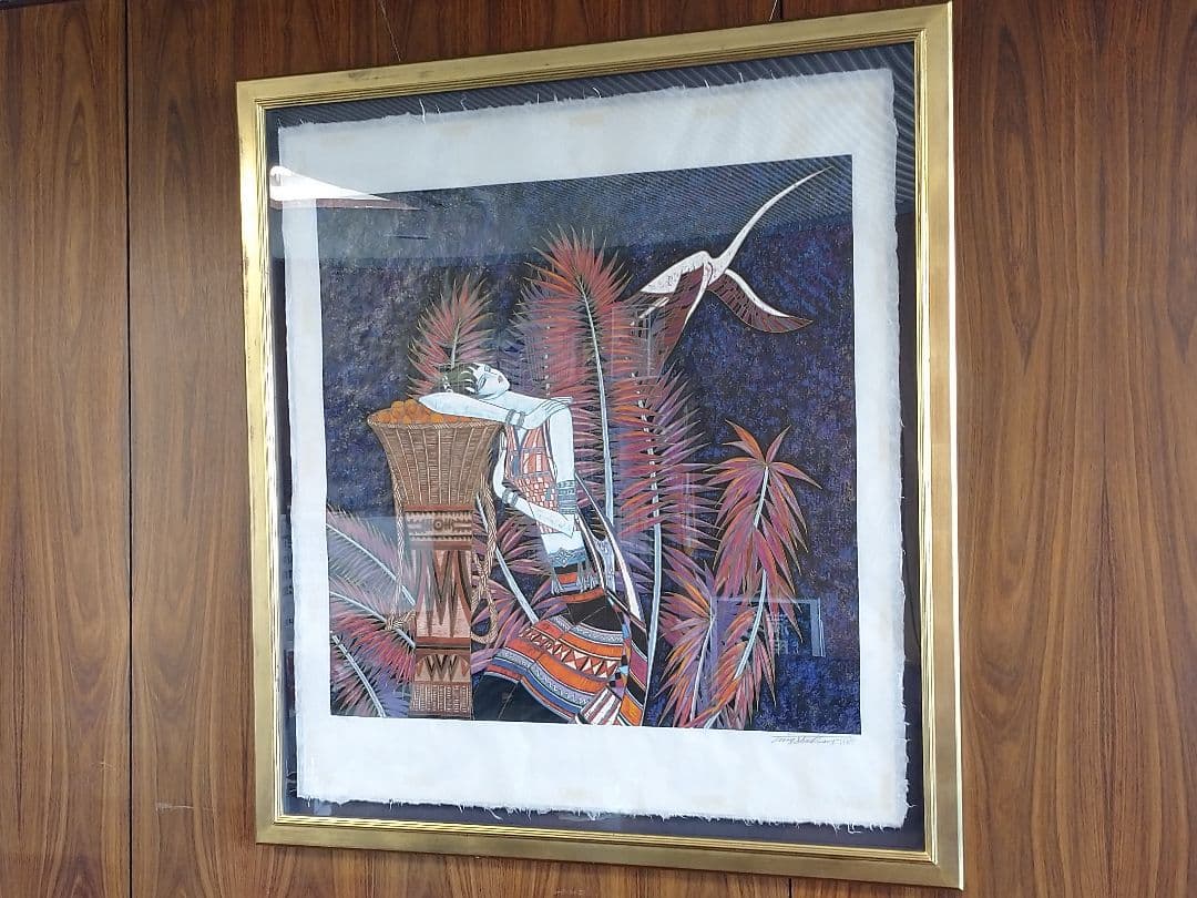 丁紹光(ティンシャオクァン) 版画 「パープルドリーム」 サイン付 箱あり