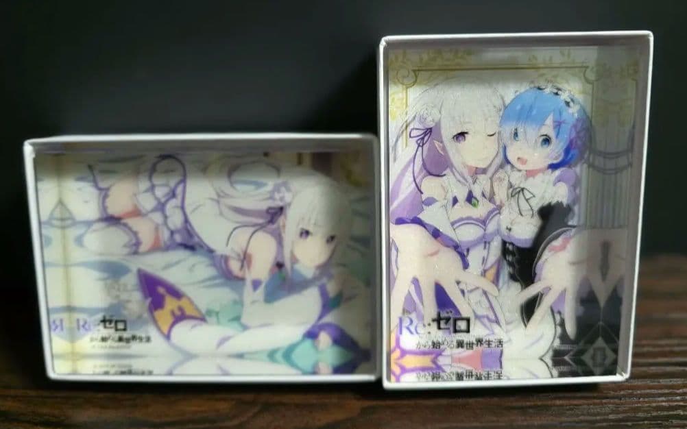 CROSS-CF限定　リゼロ　3Dクリスタルアート　レム　エミリア　2種　激レア