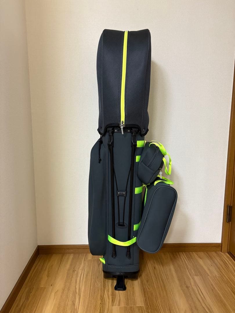 【美品】PW CIRCULUS キャディバッグ グレー/ライムグリーン