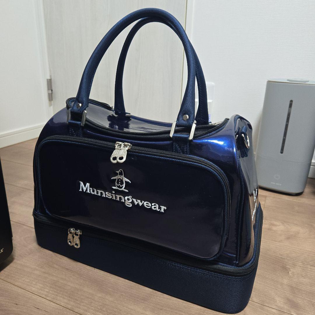 【土日値下げ】限定品★Munsingwear エナメル ゴルフバッグ ネイビー