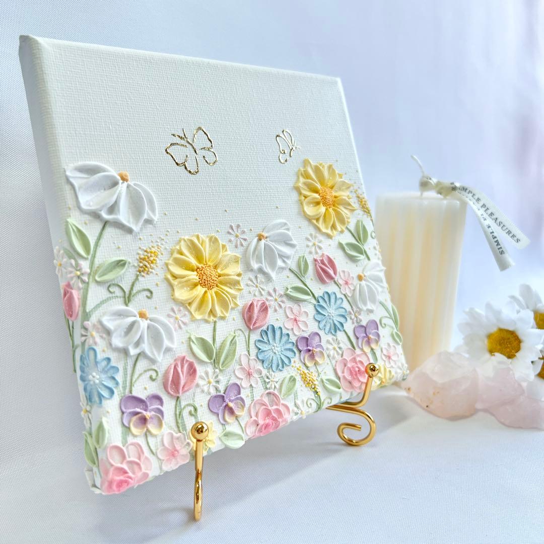 蝶　テクスチャーアート　バタフライ　絵画　インテリアアート　花　絵　癒し