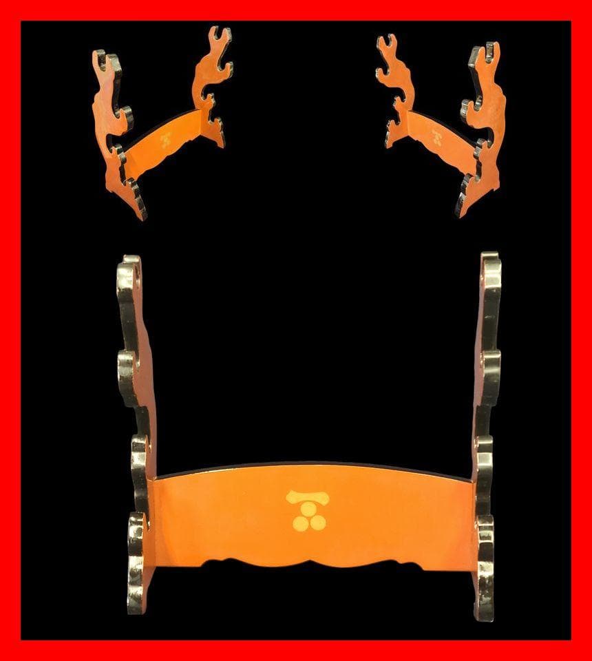 長門三つ星 家紋 刀掛け 3本掛け 約45x46x18 1.7kg 骨董1118