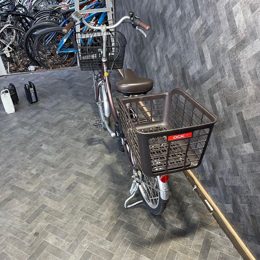電動アシスト自転車 パープル 前後バスケット付き