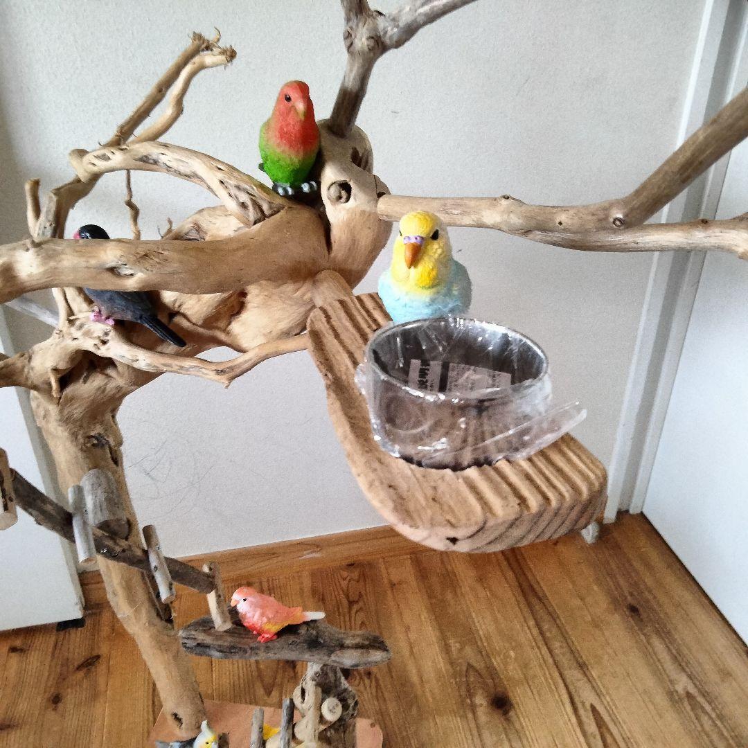 おつぶバードアスレチックジム㊽ 天然木 自然木 流木 止まり木 インコ