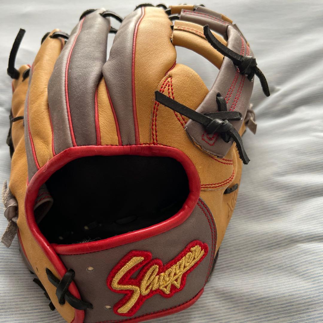 久保田スラッガー》軟式一般用内野手用限定モデルグレー×タン×レッド最終価格。