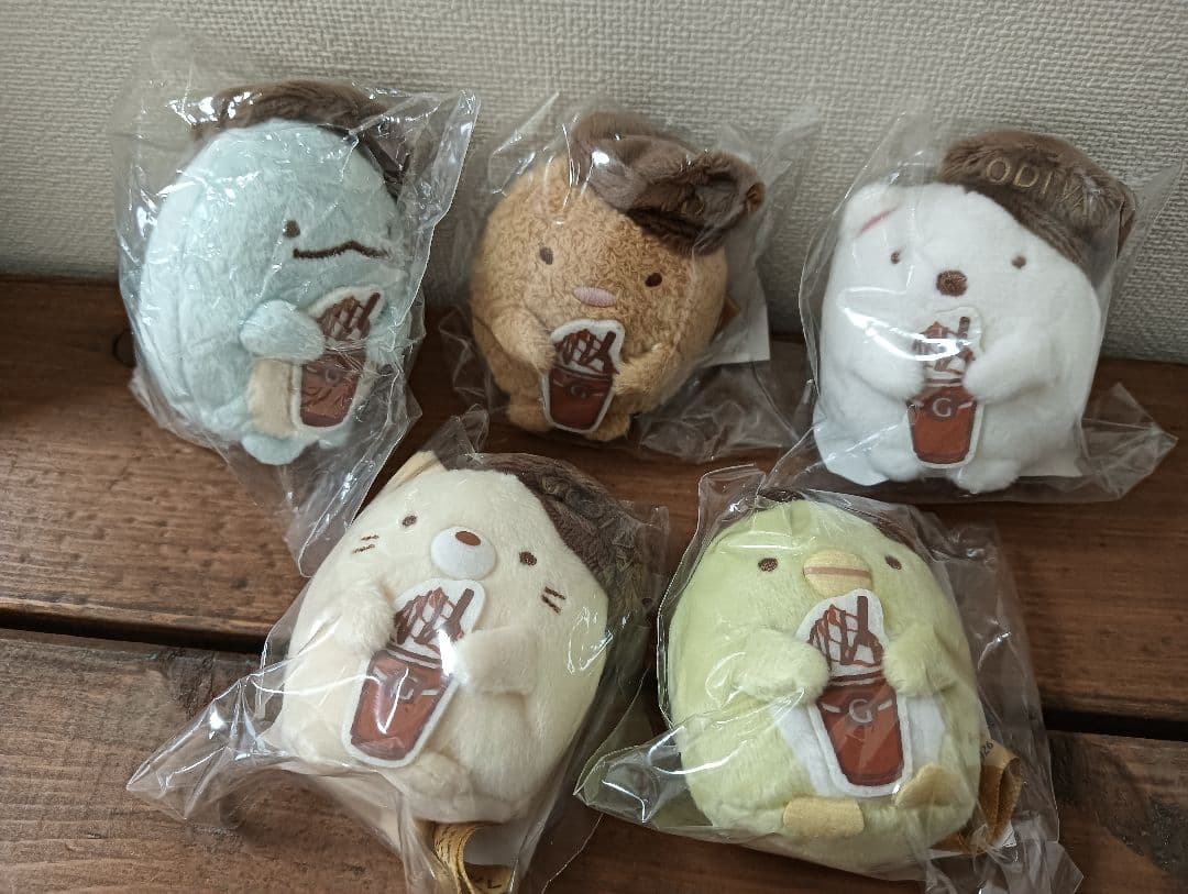 ゴディバ×すみっコぐらし 第1弾てのりぬいぐるみ5体セット☆しろくま とかげ