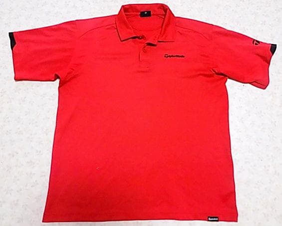 19547　テーラーメイド　メンズ　ポロシャツ　赤　サイズＬ