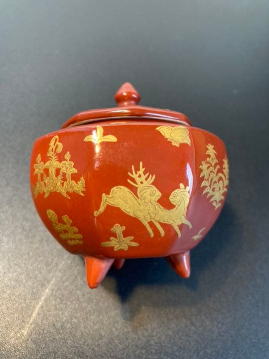 香炉　金彩　中国　骨董品　中国美術　古美術品